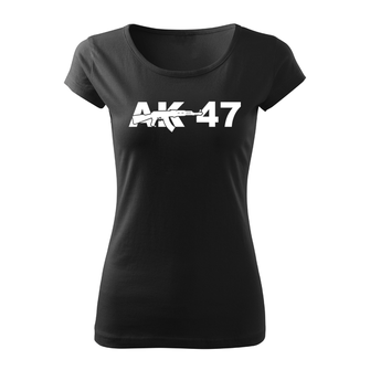 DRAGOWA T-shirt corta da donna AK-47, nero 150g/m2