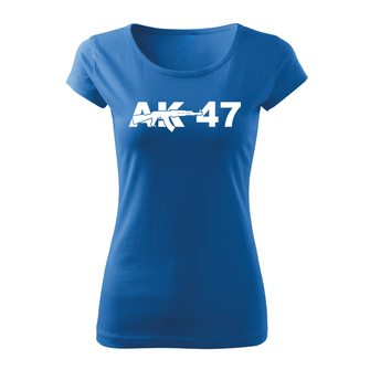 DRAGOWA T-shirt corta da donna AK-47, blu 150g/m2