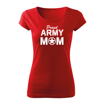 DRAGOWA maglietta corta da donna army mom, rossa 150g/m2