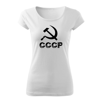 DRAGOWA t-shirt corta da donna cccp, bianco 150g/m2