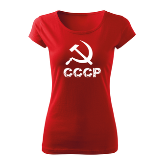DRAGOWA maglietta corta da donna cccp, rossa 150g/m2