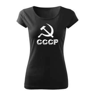 DRAGOWA maglietta corta da donna cccp, nera 150g/m2