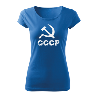 DRAGOWA t-shirt corta da donna cccp, blu 150g/m2