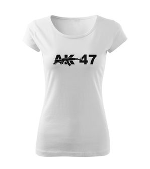 DRAGOWA T-shirt da donna AK-47, bianco 150g/m2