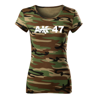 DRAGOWA maglietta da donna AK-47, mimetico 150g/m2