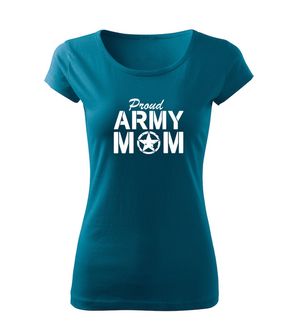 DRAGOWA t-shirt donna army mom, blu petrolio 150g/m2