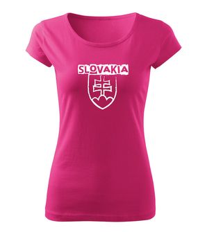 DRAGOWA t-shirt da donna Emblema slovacco con scritta, rosa 150g/m2