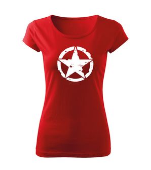 DRAGOWA t-shirt donna star, rosso 150g/m2