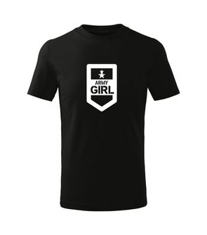 DRAGOWA Maglietta corta per bambini Army girl, nera