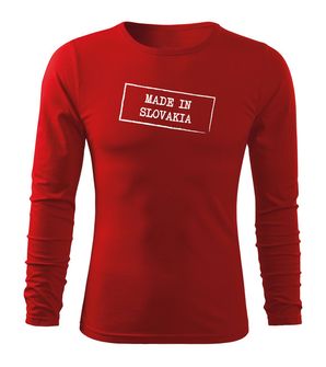 DRAGOWA Fit-T T-shirt a maniche lunghe made in Slovacchia, rosso 160g/m2