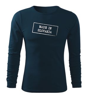 DRAGOWA Fit-T T-shirt a maniche lunghe made in slovakia, blu scuro 160g/m2
