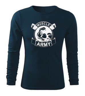 DRAGOWA Fit-T T-shirt a maniche lunghe con muscolo originale dell'esercito, blu scuro 160g/m2