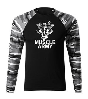DRAGOWA Fit-T, maglietta manica lunga muscle army team, metro 160g/m2