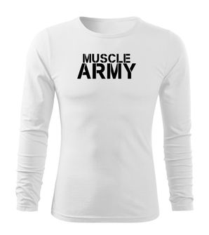 DRAGOWA Fit-T T-shirt muscolare a manica lunga, bianco 160g/m2
