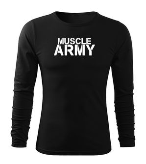 DRAGOWA Fit-T T-shirt muscolare a manica lunga, nero 160g/m2