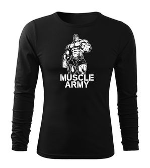 DRAGOWA Fit-T t-shirt muscolare a manica lunga, nero 160g/m2