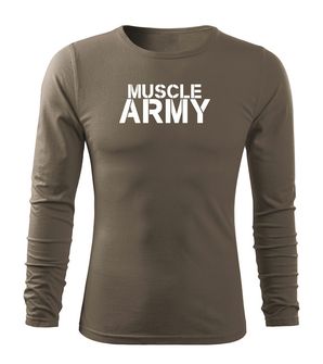 DRAGOWA Fit-T T-shirt muscolare militare a maniche lunghe, oliva 160g/m2