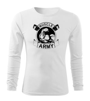 DRAGOWA Fit-T T-shirt a maniche lunghe muscolare originale dell'esercito, bianco 160g/m2
