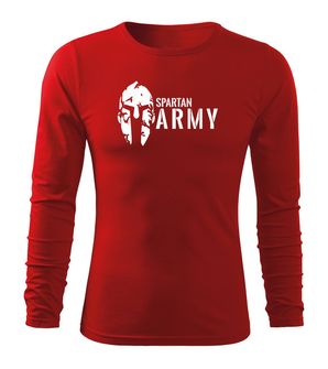 DRAGOWA Fit-T Maglietta a maniche lunghe spartan army, rosso 160g/m2