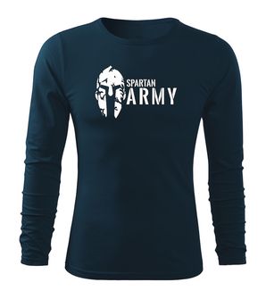 DRAGOWA Fit-T t-shirt manica lunga spartan army, blu scuro 160g/m2