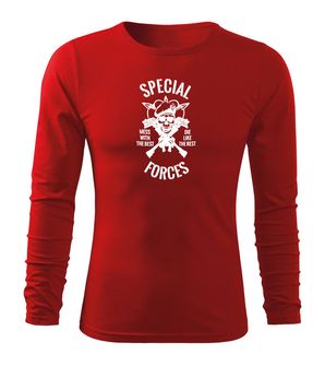 DRAGOWA Fit-T maglietta a maniche lunghe forze speciali, rosso 160g/m2