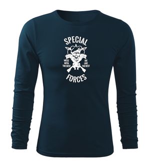 DRAGOWA Fit-T maglietta a maniche lunghe forze speciali, blu scuro 160g/m2