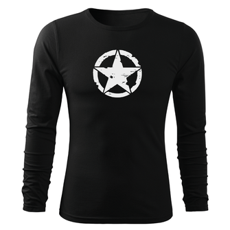 DRAGOWA Fit-T T-shirt manica lunga star, nero 160g/m2