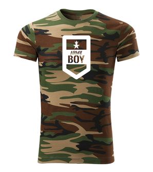 DRAGOWA T-shirt corta ragazzo dell'esercito, mimetica 160g/m2