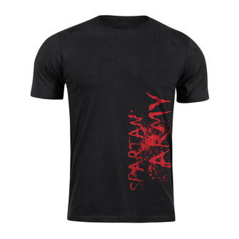 DRAGOWA T-shirt corta spartan army RedWAR, nero 160g/m2