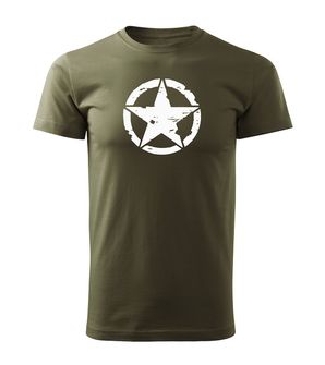DRAGOWA T-shirt corta stella, oliva 160g/m2
