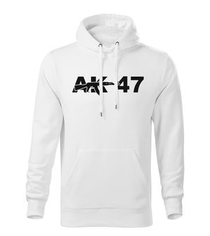 DRAGOWA felpa con cappuccio da uomo AK-47, bianco 320g/m2