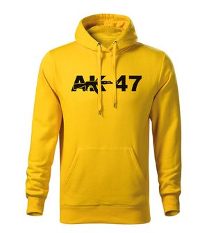 DRAGOWA felpa con cappuccio da uomo AK-47, giallo 320g/m2