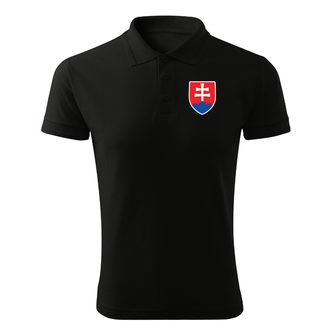 DRAGOWA polo piccola bandiera slovacca colorata, nera 200g/m2