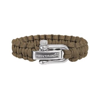 Pentagon braccialetto paracord, coyote, fibbia in metallo