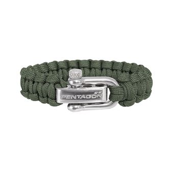 Pentagon braccialetto paracord, oliva, fibbia in metallo