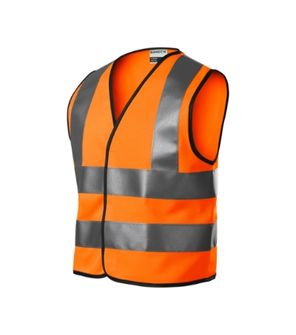 Gilet di sicurezza riflettente per bambini Rimeck HV Bright, arancione fluorescente