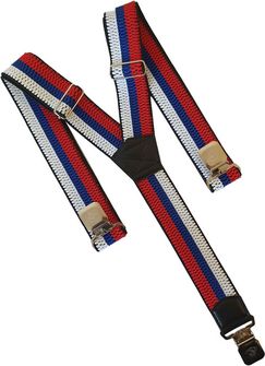 Natur bretelle per pantaloni clip, bianco-blu-rosso