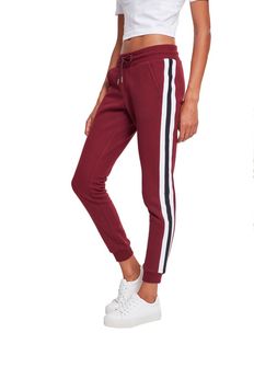 Urban Classics - Pantaloni da ginnastica college da donna, bordeaux