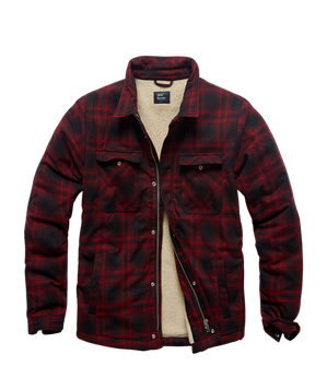 Giacca Vintage Industries Class in sherpa, plaid rosso