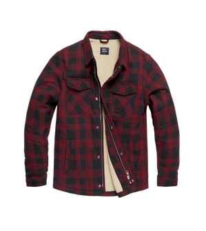Vintage Industries Craft giacca in sherpa pesante, plaid rosso