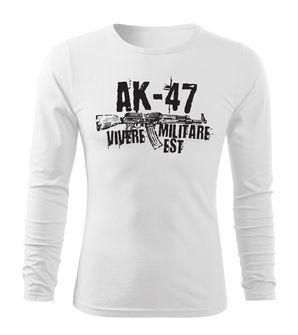 DRAGOWA Fit-T T-shirt a maniche lunghe Seneca AK-47, bianco 160g/m2