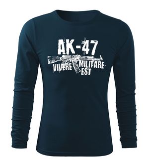 DRAGOWA Fit-T T-shirt a maniche lunghe Seneca AK-47, blu scuro 160g/m2