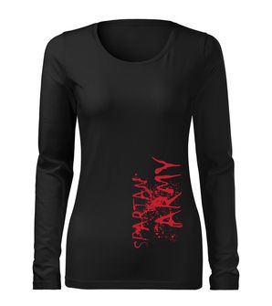 DRAGOWA Slim, t-shirt donna a maniche lunghe RedWar, nero 160g/m2